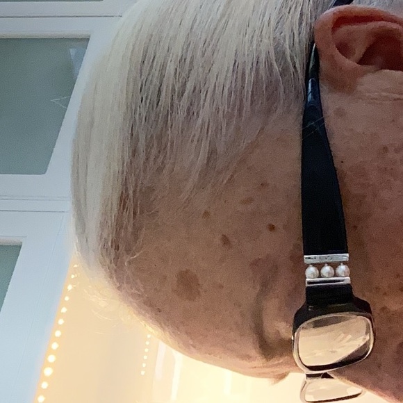 Chanel Paris reading glasses with black frames and pearl accents on arms. - Picture 8 of 8